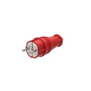 Вилка прямая 16А 2P+E 250В IP44 MultiSet каучук красн. SE MST4401RD