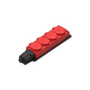 Колодка удлинителя 4-м 16А IP44 MultiSet 2P+E 250В каучук красн. SE MST4124RD