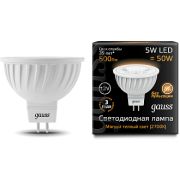 Лампа светодиодная Black 5Вт MR16 3000К тепл. бел. GU5.3 500лм 12В GAUSS 201505105