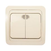 Выключатель 2-кл. СП Валери 10А IP20 с подсветкой сл. кость UNIVersal Б-В0123