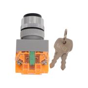 Переключатель на 3 положения I-O-II ПЕ-22 AKS с фиксацией с ключом DEKraft 25054DEK