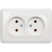 Розетка угловая 2-м ОП Этюд 16А IP20 без заземл. без защ. шторок бел. SE PA16-105B