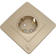 Розетка 1-м СП Blanca 16А IP20 250В с заземл. защ. шторки титан SE BLNRS001114