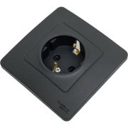 Розетка 1-м СП Blanca 16А IP20 250В с заземл. защ. шторки антрацит SE BLNRS001116