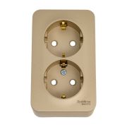 Розетка 2-м ОП Blanca 16А IP20 250В с заземл. защ. шторки с изолир. пластиной титан SE BLNRA011214