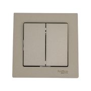 Выключатель 2-кл. СП AtlasDesign 10А IP20 (сх. 5) 10AX в сборе шампань SE ATN000552