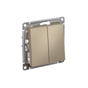 Выключатель 2-кл. AtlasDesign (сх. 5) 10AX быстрозажим. клем. механизм шампань SE ATN000551S