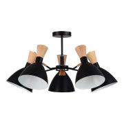 SLE1256-402-05 Светильник потолочный Черный/Черный, Светлое дерево, Золотистый E14 5*40W VISTA