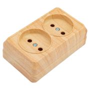 Розетка 2-м ОП Октава 10А IP20 без заземл. сосна GENERICA ERO20-K03-10-DC