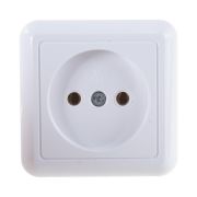 Розетка 1-м ОП Оптима РА10-375 10А IP20 без заземл. с монтаж. пластиной бел. Кунцево 8006