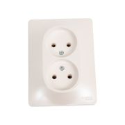 Розетка 2-м СП Glossa 16А IP20 250В без заземл. в сборе перламутр. SE GSL000620