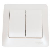 Выключатель 2-кл. СП Glossa 10А IP20 (сх. 5) 10AX в сборе перламутр. SE GSL000652