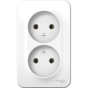 Розетка 2-м ОП Blanca 16А IP20 250В без заземл. без защ. шторок с изолир. пластиной бел. SE BLNRA000211