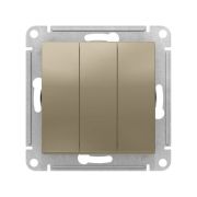 Выключатель 3-кл. СП AtlasDesign 10А IP20 (сх. 1+1+1) 10AX механизм шампань SE ATN000531