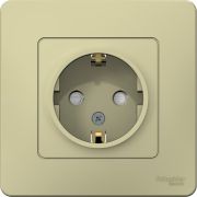Розетка 1-м СП Blanca 16А IP20 250В с заземл. защ. шторки беж. SE BLNRS001117
