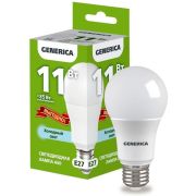 Лампа светодиодная A60 11Вт грушевидная 6500К E27 230В промо GENERICA LL-A60-11-230-65-E27-G