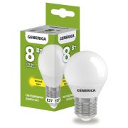 Лампа светодиодная G45 8Вт шар 3000К E27 230В GENERICA LL-G45-08-230-30-E27-G