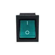Выключатель клавишный 250В 16А (4с) ON-OFF зел. с подсветкой (RWB-502 SC-767 IRS-201-1) (инд. упак.) Rexant 36-2332-1