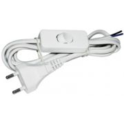 Шнур для бра УШ-1КВ без заземл. 6А IP20  опрессованный с эл. вилкой + выкл. 2х2м IEK WUP20-02-K01