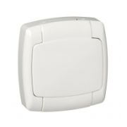 Розетка 1-м ОП Рондо 10А IP44 250В без заземл. защ. шторки бел. SchE RA10-125B-BI