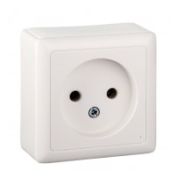 Розетка 1-м ОП Хит 10А IP20 250В без заземл. без защ. шторок с изолир. пласт бел. SE RA10-131I-B