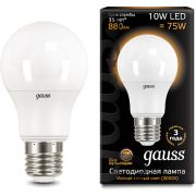 Лампа светодиодная Black 10Вт A60 3000К тепл. бел. E27 880лм GAUSS 102502110