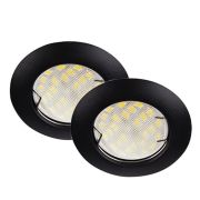 Светильник MR16 GU5.3 80(60)х30мм (уп.2шт) черный матовый встр. Ecola