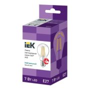 Лампа светодиодная филамен 360° 7Вт A60 шар прозр 4000К E27 230В IEK LLF-A60-7-230-40-E27-CL