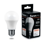 Лампа светодиодная Feron.PRO LB-1009 шар E27 9W 4000K Feron 38027