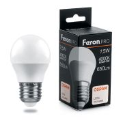 Лампа светодиодная Feron.PRO LB-1407 шарик E27 7.5W 4000K Feron 38075