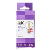 Лампа светодиодная филамен 360° 5Вт G45 шар прозр 3000К E27 230В IEK LLF-G45-5-230-30-E27-CL